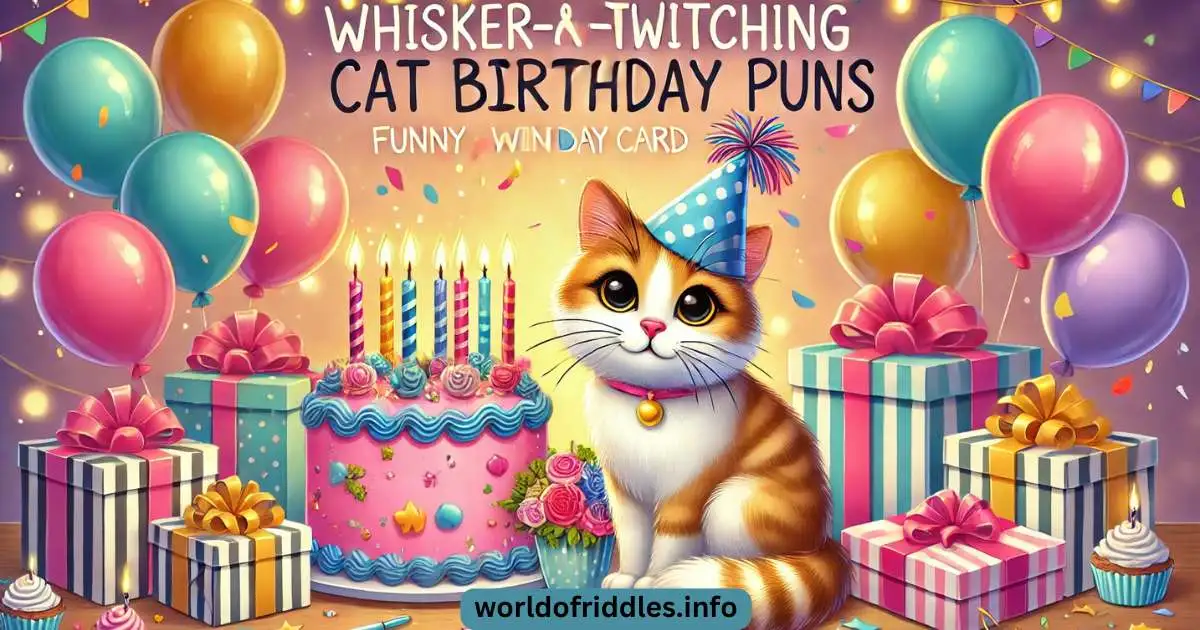 Whisker-Twitching Funny Cat Birthday Card Puns